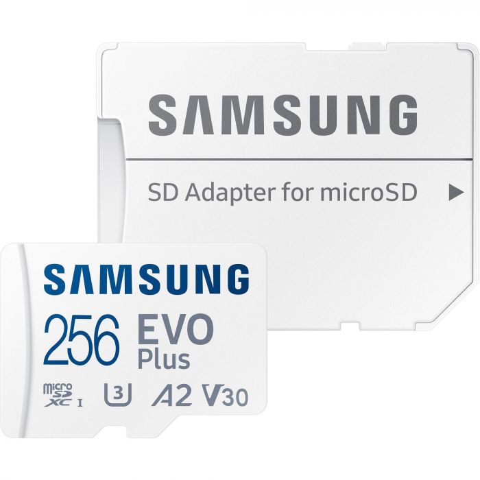 Карта пам`яті MicroSDXC  256GB UHS-I U3 V30 A2 Samsung Evo Plus + SD-адаптер (MB-MC256SA/EU)