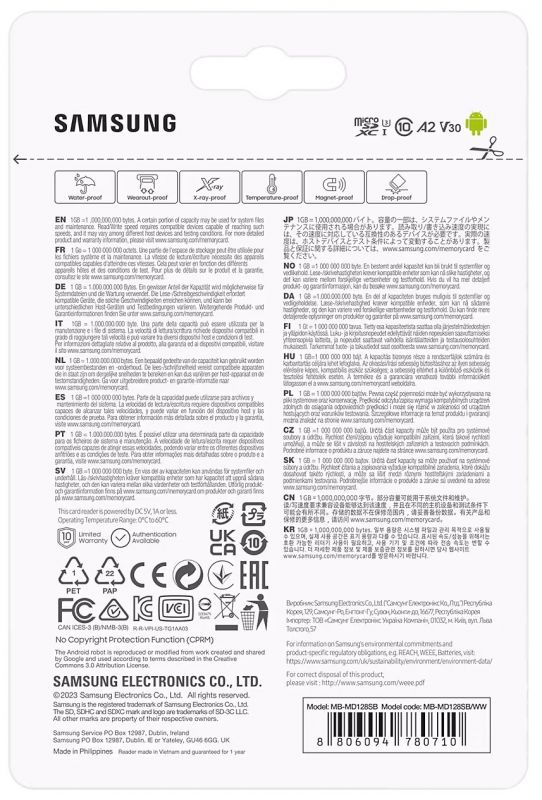 Карта пам`яті MicroSDXC 128GB UHS-I/U3 Samsung Pro Plus R180/W130MB/s + OTG Card reader (MB-MD128SB/WW)