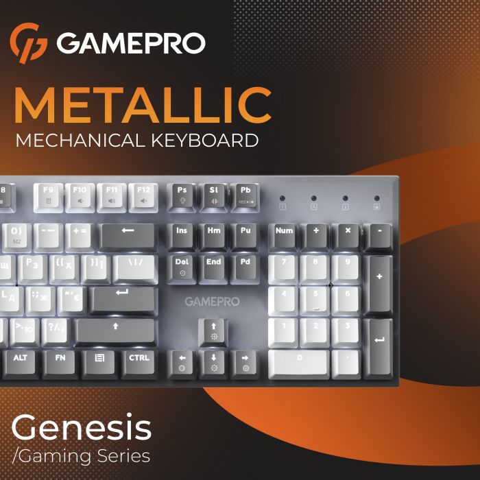 Клавіатура GamePro Genesis Metallic MK144G Outemu Red Swithes USB Gray
