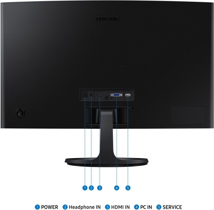 Монiтор Samsung 24" Essential S3 LS24D360 (LS24D360GAIXUA) VA Black Curved 100Hz