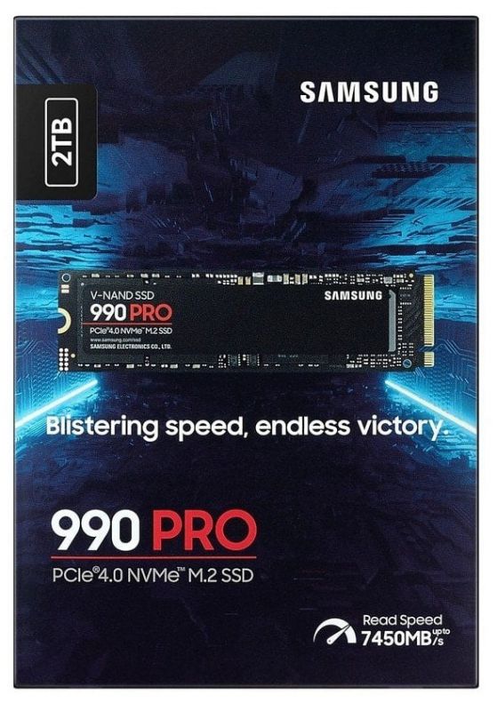 Накопичувач SSD  2ТB Samsung 990 PRO M.2 2280 PCIe 4.0 x4 NVMe V-NAND MLC (MZ-V9P2T0BW)