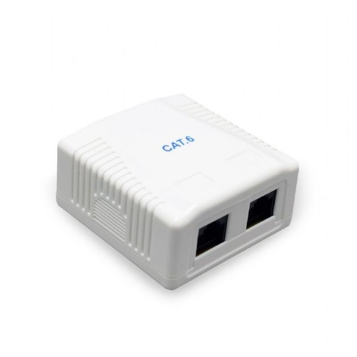 Розетка Cablexpert (NCAC-2F6-01) RJ-45, Cat6, зовнішня, біла