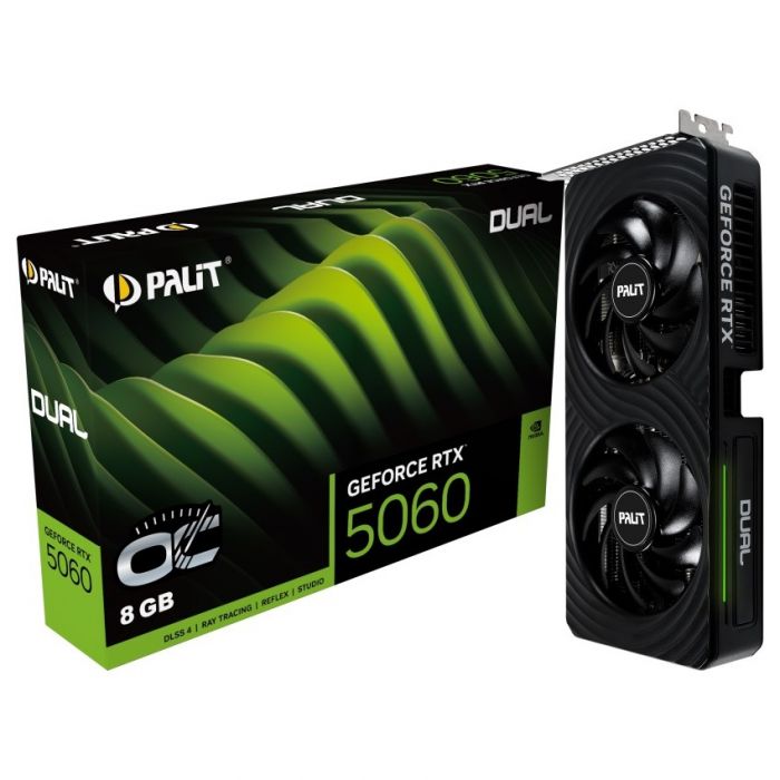 Відеокарта GF RTX 5060 8GB GDDR7 Dual OC Palit (NE75060S19P1-GB2063D)
