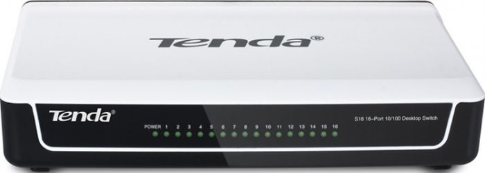 Комутатор Tenda S16 (16-port 10/100 desktop case)