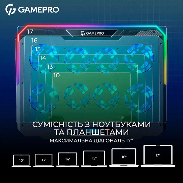 Охолоджуюча підставка для ноутбука GamePro CP1040