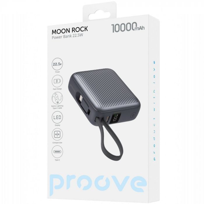 Універсальна мобільна батарея Proove Moon Rock 22.5W 10000mAh Gray (PBM122012105)