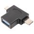 Перехідник PowerPlant USB Type-C/microUSB - USB (M/F) Black (CA913121)
