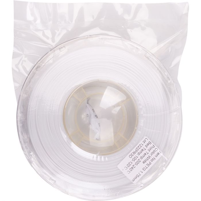 PETG-пластик PowerPlant Filament для 3D-принтера 1.75 мм 1 кг, білий (PT812929)