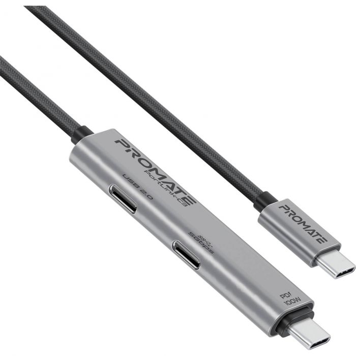 Кабель Promate USB Type-C - USB Type-C (M/M), 5A, 100W, 1.5 м, Black (portlink-c3.black)