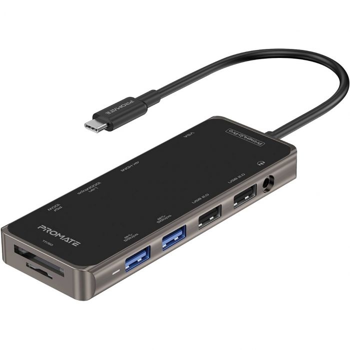 USB-хаб Promate PrimeHub-Pro USB Type-C Grey 