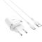 Мережевий зарядний пристрій Hoco C12Q (1USB, 3А) QC3.0 White (S23111) + кабель Type-C