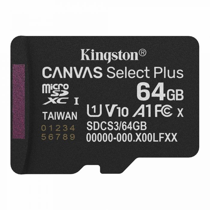 Карта пам`яті MicroSDXC 64GB UHS-I Class 10 Kingston Canvas Select Plus R150MB/s (SDCS3/64GBSP)