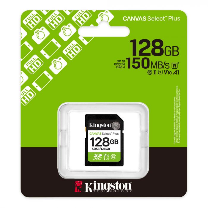 Карта пам`яті SDXC 128GB UHS-I Class 10 Kingston Canvas Select Plus R150MB/s (SDS3/128GB)