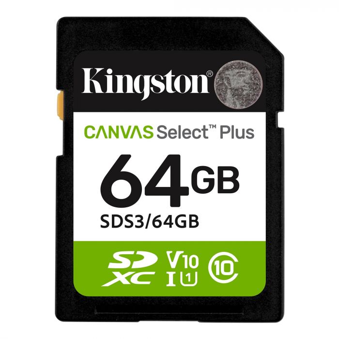 Карта пам`яті SDXC 64GB UHS-I Class 10 Kingston Canvas Select Plus R100MB/s (SDS3/64GB)