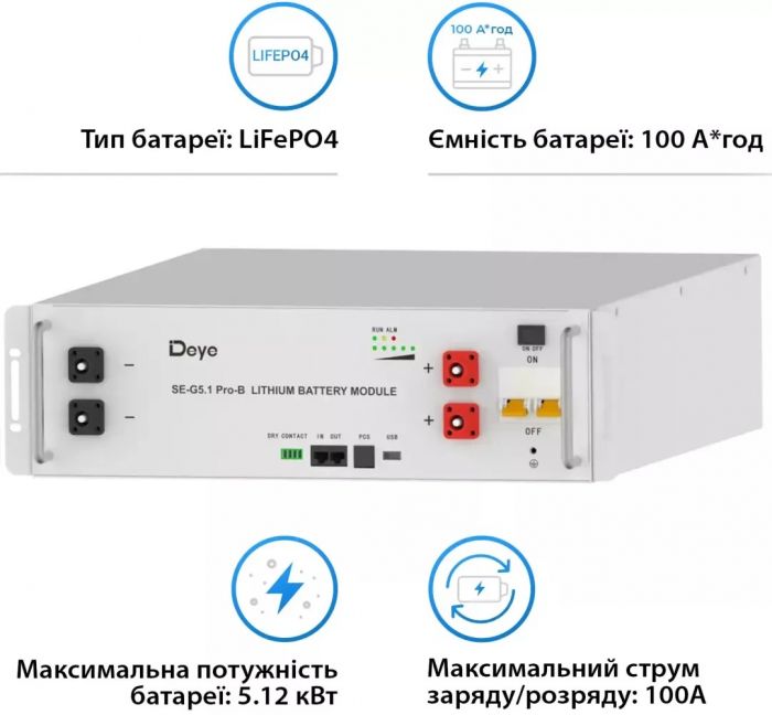 Акумуляторна батарея SE-G5.1 Pro-B 51.2V 100AH (SE-G5.1 Pro-B)