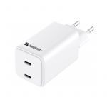 Сетевое зарядное устройство Sandberg 65W (2xUSB-C) White (441-56)