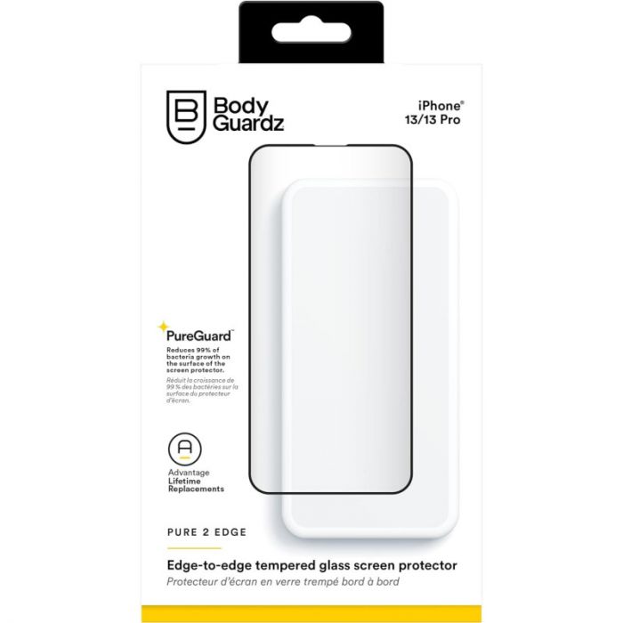 Захисне скло BodyGuardz Pure 2 Edge для Apple iPhone 13 / iPhone 13 Pro / iPhone 14 Black (SGGCM-APH61-9HG)