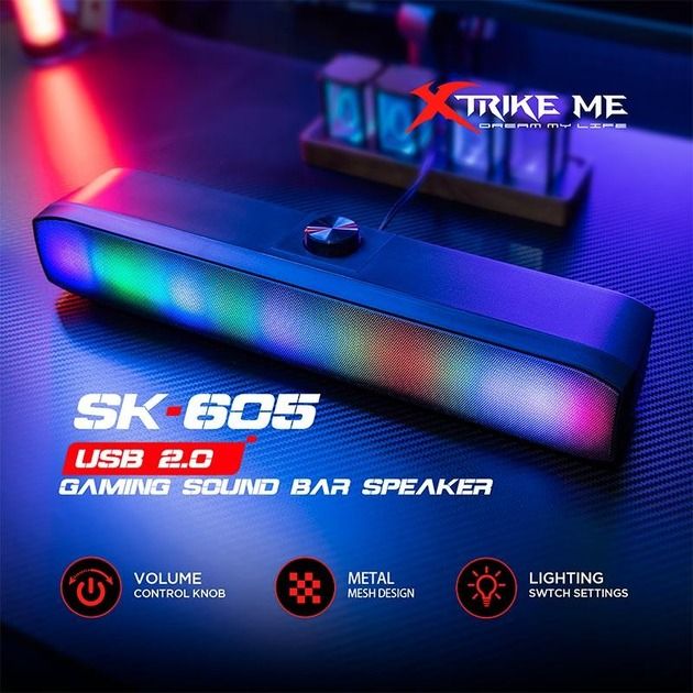 Акустична система (саундбар) Xtrike Me LED RGB Black (SK-605)