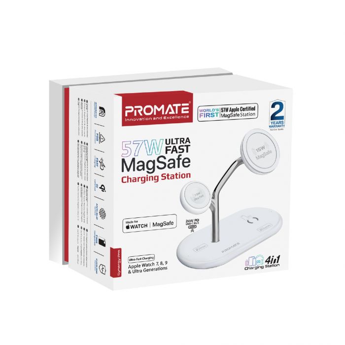 Бездротовий зарядний пристрій Promate Synergy-Pro MagSafe 57W White
