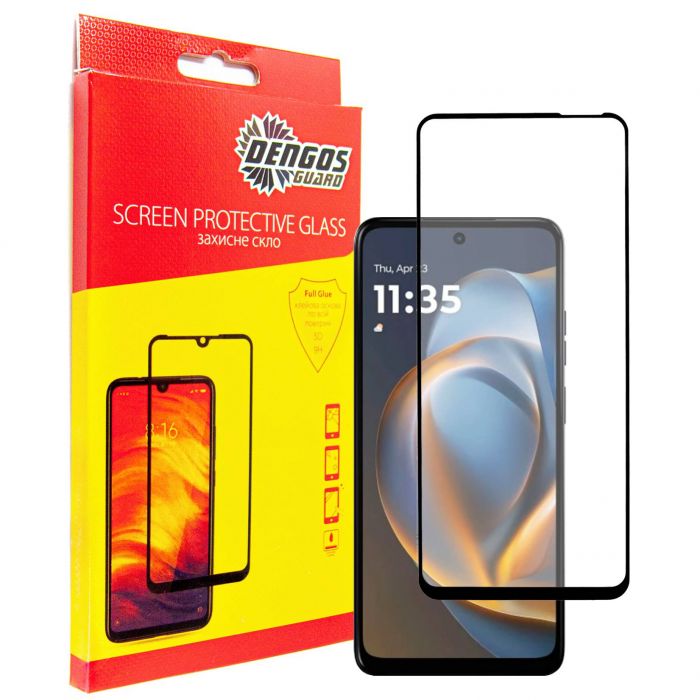 Захисне скло Dengos для Motorola G05 Black Full Glue (TGFG-396) 