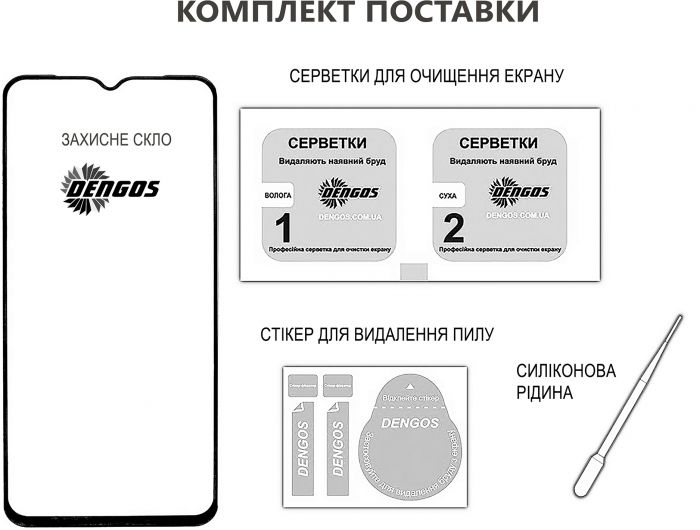 Захисне скло Dengos для Realme Note 60 Black Full Glue (TGFG-400) 