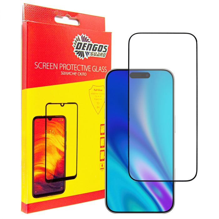 Захисне скло Dengos для Apple iPhone 17 Pro Black Full Glue (TGFG-409)