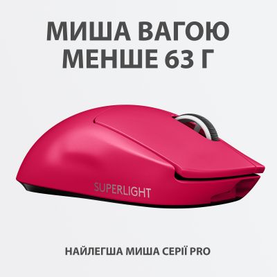 Миша бездротова Logitech G Pro X Superlight Magenta (910-005956)