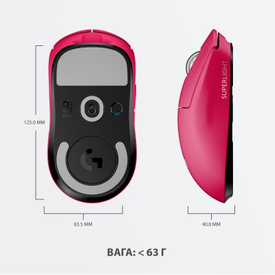 Миша бездротова Logitech G Pro X Superlight Magenta (910-005956)