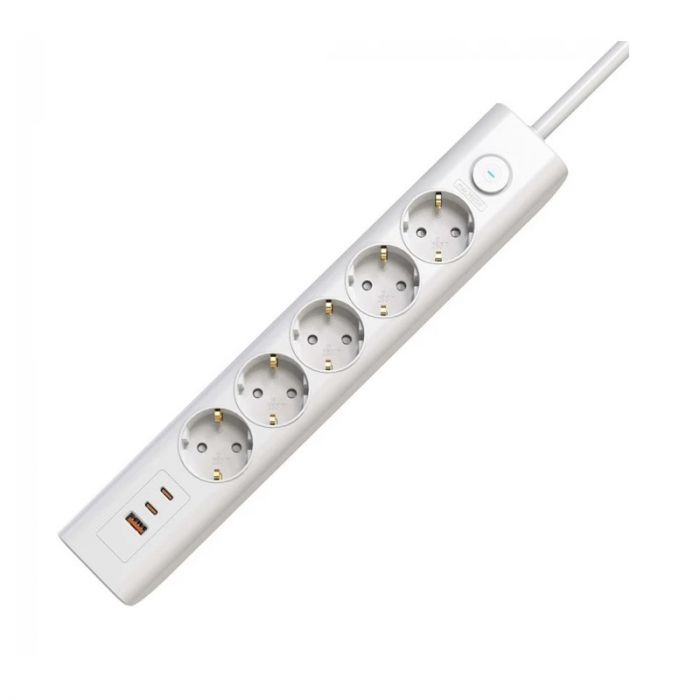 Подовжувач блоковий (PP) Electrum 5 розеток 3м із вимикачем та 2 Type-C + USB C-ES-1991