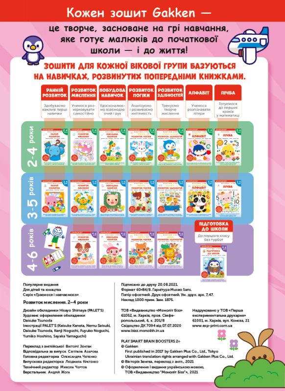 Розумні ігри. Розвиток мислення. 2–4 роки + наліпки і багаторазові сторінки для малювання / Gakken