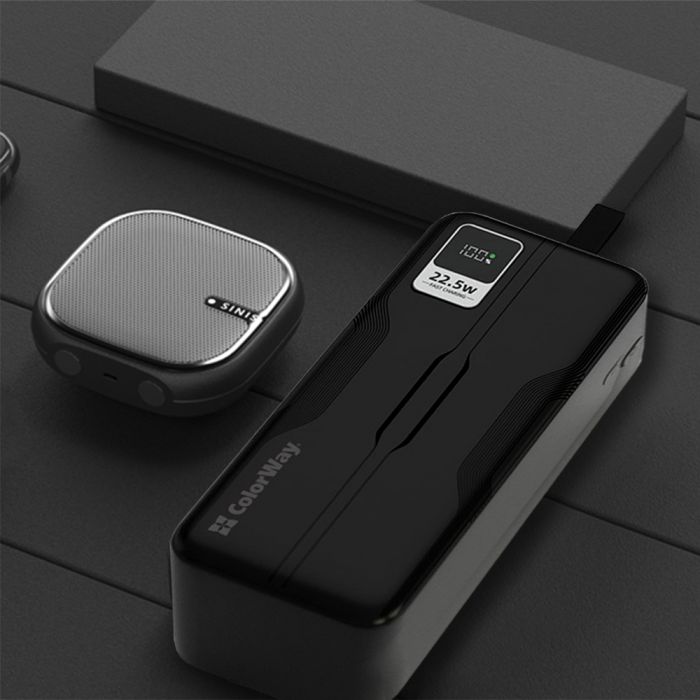 Універсальна мобільна батарея ColorWay Digital Display 50000mAh Black (CW-PB500LPC5BK-PDD)