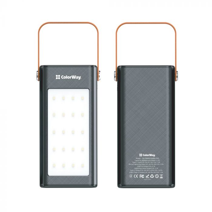 Універсальна мобільна батарея ColorWay LCD/Lamp 80000mAh Black (CW-PB800LPA8BK-PDD)