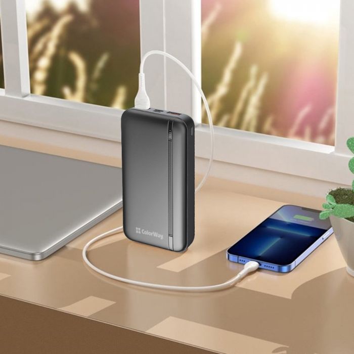 Універсальна мобільна батарея ColorWay Portable Charger 20000mAh Black (CW-PB200LPB4BK-PD)