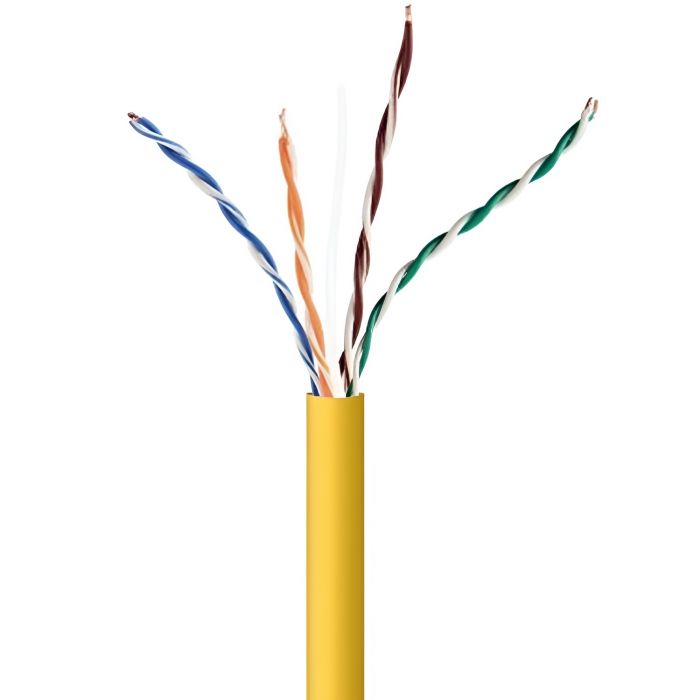 Кабель вита пара Cablexpert (UPC-5004E-SOL-Y) CAT5e, алюміній під міддю (CCA з AWG24), неекранований, жовтий, 305м