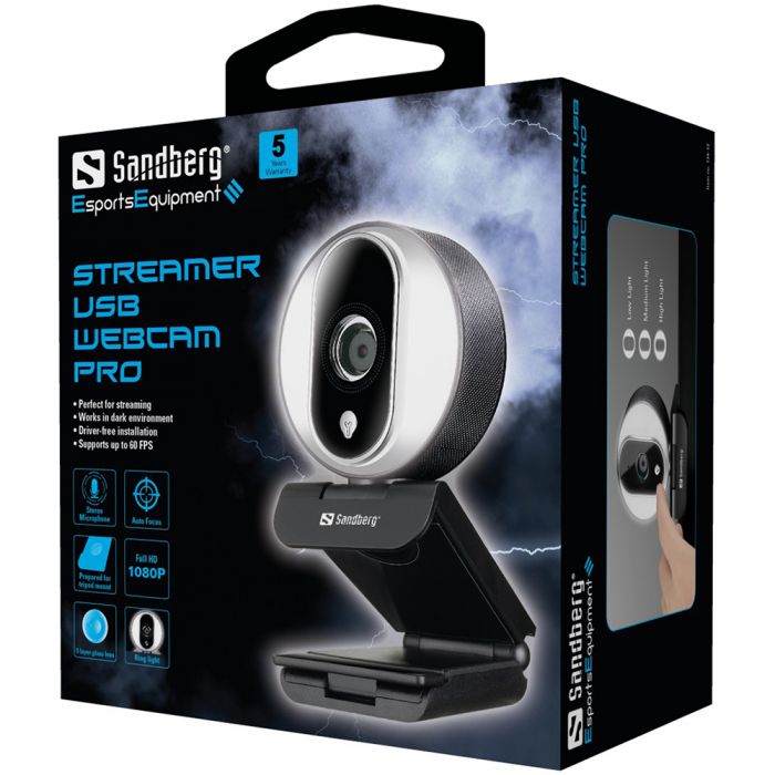 Веб-камера Sandberg Streamer Webcam Pro Full HD Autofocus Ring Light (134-12)