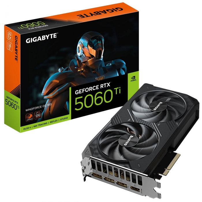 Відеокарта GF RTX 5060 Ti 16GB GDDR7 Windforce OC Gigabyte (GV-N506TWF2OC-16GD)