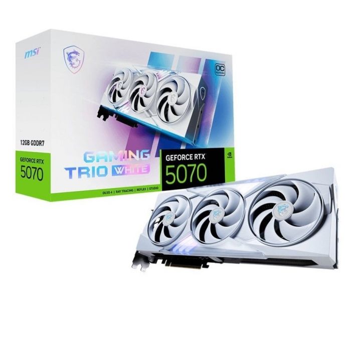 Відеокарта GF RTX 5070 12GB GDDR7 Gaming Trio OC White MSI (GeForce RTX 5070 12G GAMING TRIO OC WHITE)