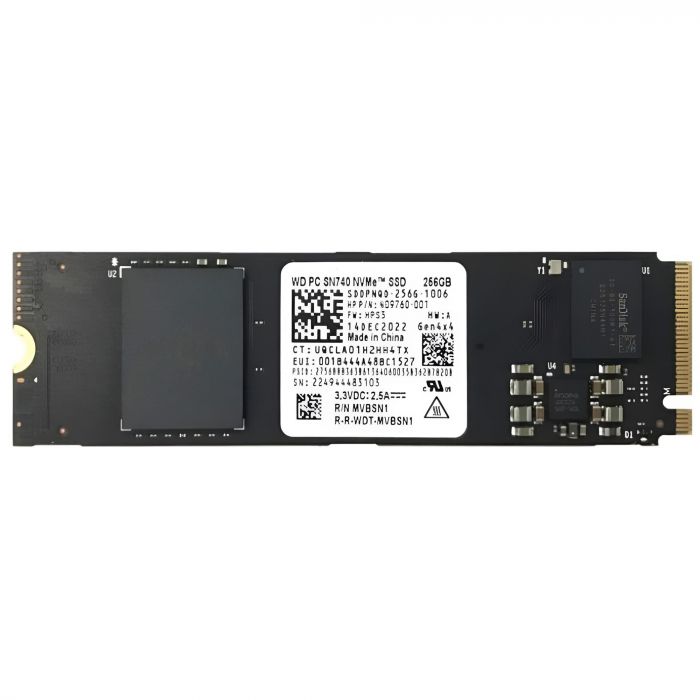 Накопичувач SSD  256GB WD SN740 M.2 2280 PCIe 4.0 x4 3D TLC (WD PC SN740 SDDPNQD 256G)