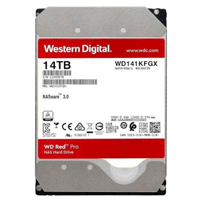 Накопичувач HDD SATA 14.0TB WD Red Pro NAS 7200rpm 512MB (WD142KFGX)