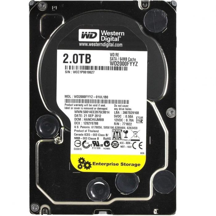 Накопичувач HDD SATA 2.0TB WD RE 7200rpm 64MB (WD2000FYYZ)