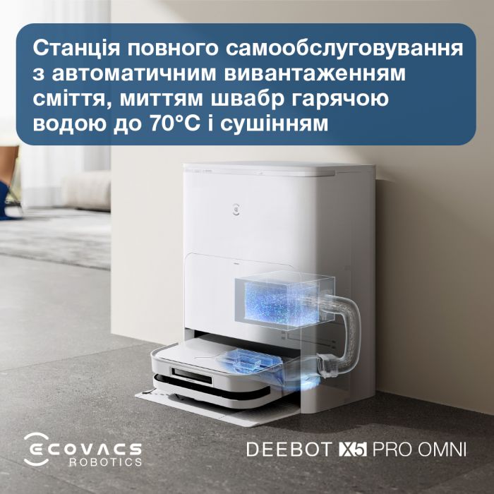Робот-пилосос Ecovacs Deebot Ozmo X5 Pro Omni (DDX39) White