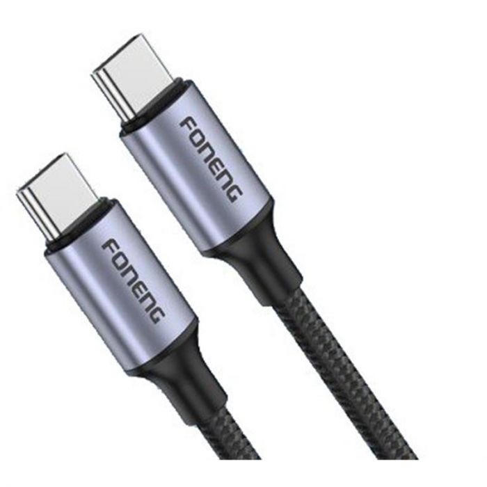 Кабель Foneng X95 Metal Head Braided Cable USB-C - USB-C (M/M) 60W 1.2 м Black (X95-CA-TCTC)