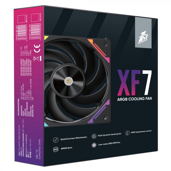 Вентилятор 1stPlayer XF7 Black (XF7-BK-1IN1)