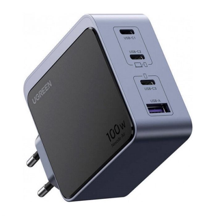 Зарядний пристрій Ugreen Nexode X565 100W GaN (3хUSB-C+USB-A) Gray (35043)