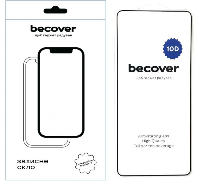 Захисне скло BeCover для Oppo Reno12 F 5G Black 10D (712739)